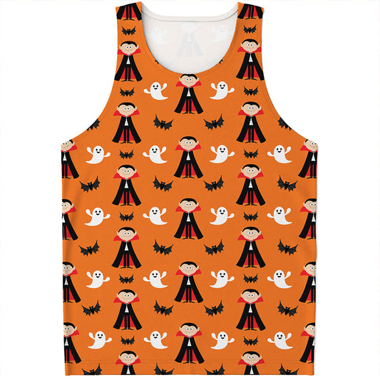Cartoon Dracula Pattern Print Men's Tank Top