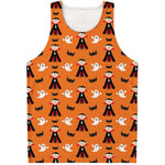 Cartoon Dracula Pattern Print Men's Tank Top