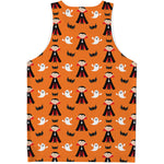 Cartoon Dracula Pattern Print Men's Tank Top