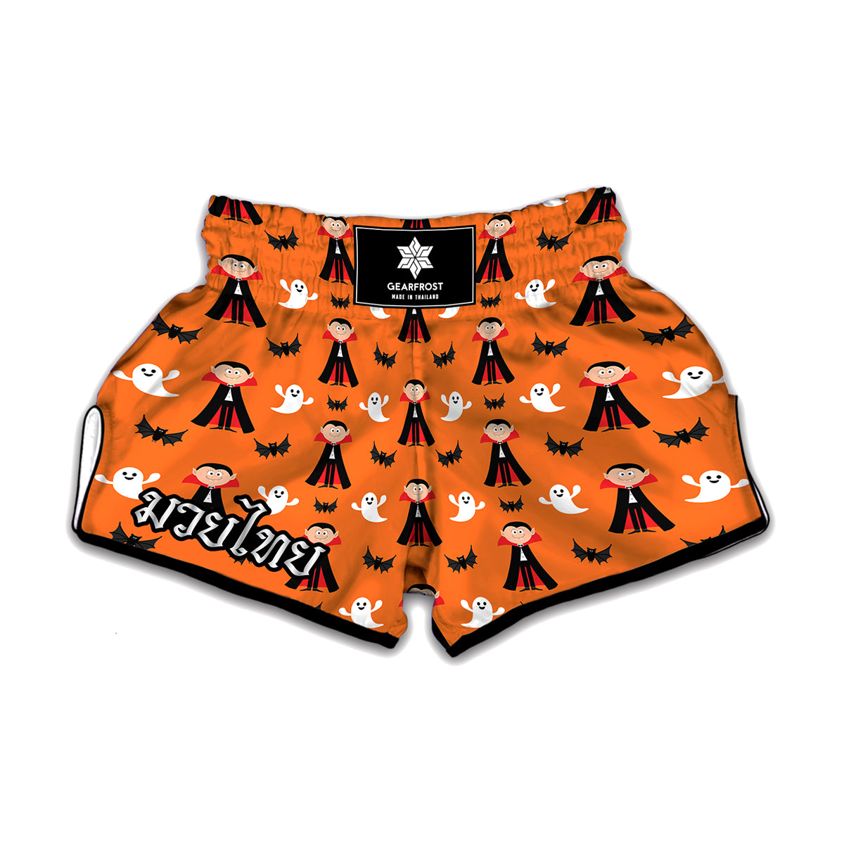 Cartoon Dracula Pattern Print Muay Thai Boxing Shorts