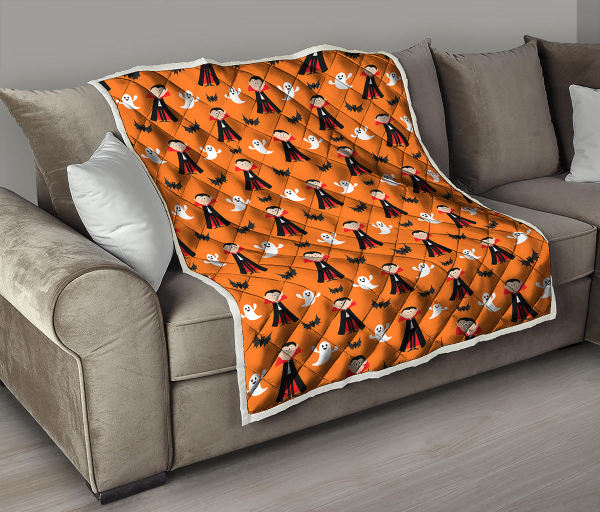 Cartoon Dracula Pattern Print Quilt