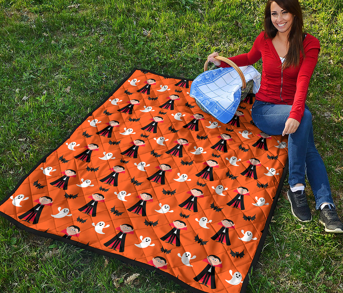 Cartoon Dracula Pattern Print Quilt