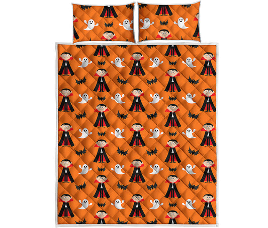Cartoon Dracula Pattern Print Quilt Bed Set
