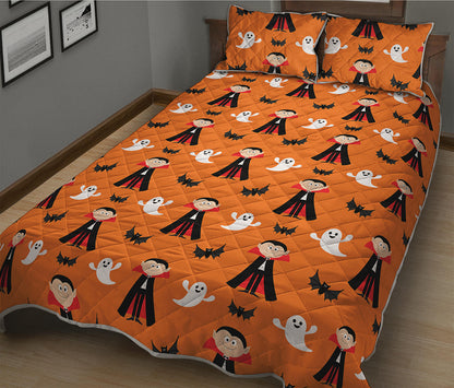 Cartoon Dracula Pattern Print Quilt Bed Set