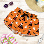 Cartoon Dracula Pattern Print Women's Shorts