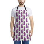 Cartoon Eggplant Pattern Print Apron