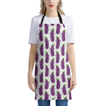 Cartoon Eggplant Pattern Print Apron