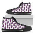 Cartoon Eggplant Pattern Print Black High Top Sneakers