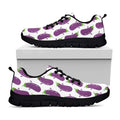 Cartoon Eggplant Pattern Print Black Running Shoes