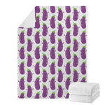 Cartoon Eggplant Pattern Print Blanket