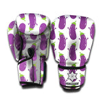 Cartoon Eggplant Pattern Print Boxing Gloves