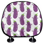 Cartoon Eggplant Pattern Print Car Headrest Covers
