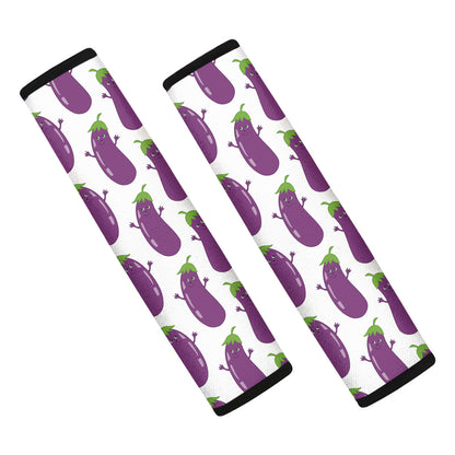 Cartoon Eggplant Pattern Print Car Seat Belt Covers