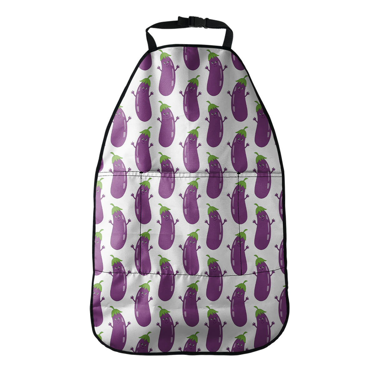 Cartoon Eggplant Pattern Print Car Seat Organizers