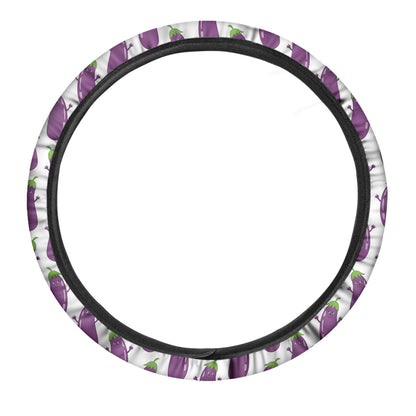 Cartoon Eggplant Pattern Print Car Steering Wheel Cover