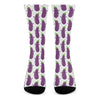 Cartoon Eggplant Pattern Print Crew Socks