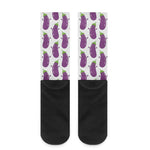 Cartoon Eggplant Pattern Print Crew Socks