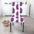 Cartoon Eggplant Pattern Print Dining Chair Slipcover