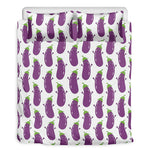 Cartoon Eggplant Pattern Print Duvet Cover Bedding Set