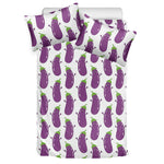 Cartoon Eggplant Pattern Print Duvet Cover Bedding Set