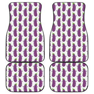 Cartoon Eggplant Pattern Print Front and Back Car Floor Mats