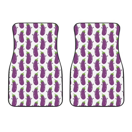 Cartoon Eggplant Pattern Print Front Car Floor Mats
