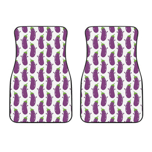 Cartoon Eggplant Pattern Print Front Car Floor Mats