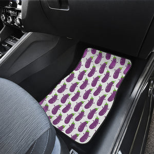 Cartoon Eggplant Pattern Print Front Car Floor Mats