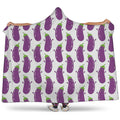 Cartoon Eggplant Pattern Print Hooded Blanket