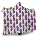 Cartoon Eggplant Pattern Print Hooded Blanket