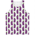 Cartoon Eggplant Pattern Print Men's Tank Top