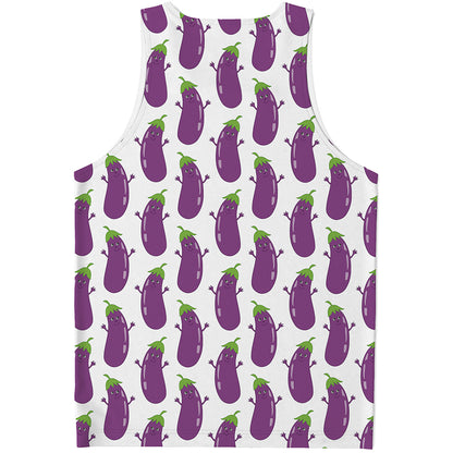 Cartoon Eggplant Pattern Print Men's Tank Top