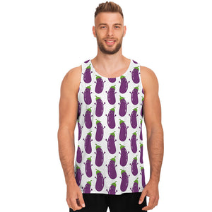 Cartoon Eggplant Pattern Print Men's Tank Top