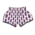 Cartoon Eggplant Pattern Print Muay Thai Boxing Shorts