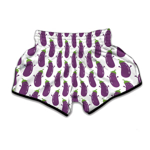 Cartoon Eggplant Pattern Print Muay Thai Boxing Shorts