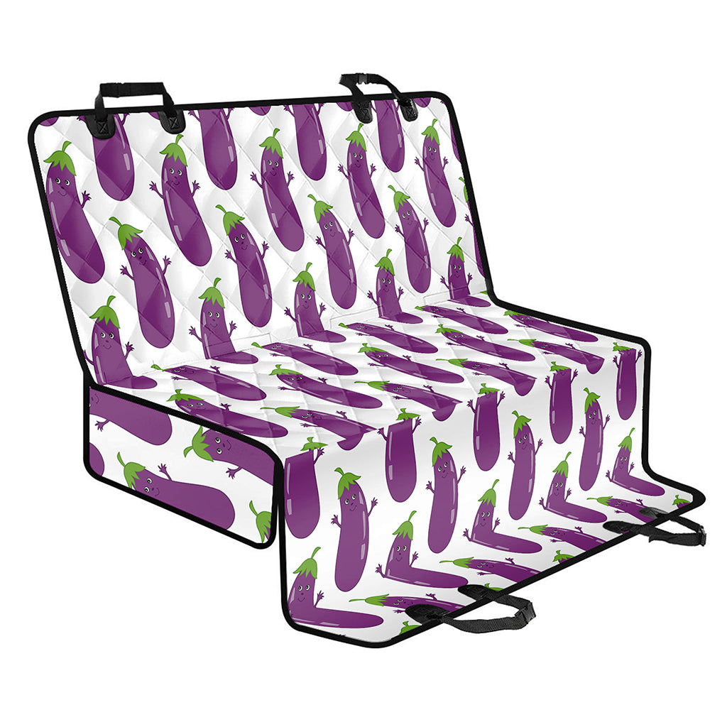 Cartoon Eggplant Pattern Print Pet Car Back Seat Cover