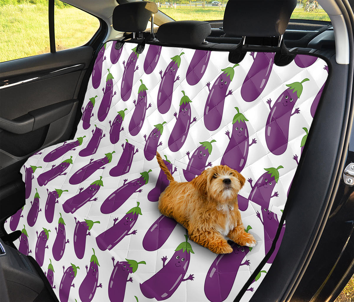 Cartoon Eggplant Pattern Print Pet Car Back Seat Cover
