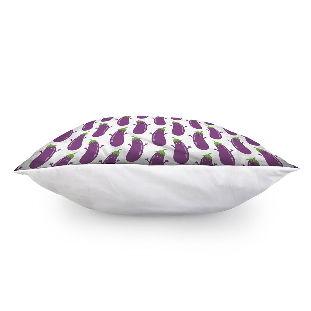 Cartoon Eggplant Pattern Print Pillow Cover