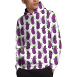 Cartoon Eggplant Pattern Print Pullover Hoodie