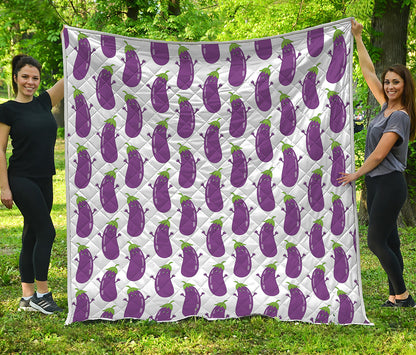 Cartoon Eggplant Pattern Print Quilt