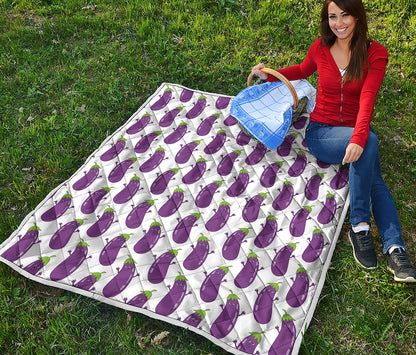 Cartoon Eggplant Pattern Print Quilt