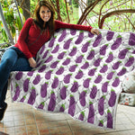 Cartoon Eggplant Pattern Print Quilt