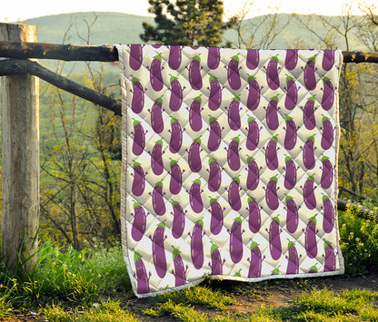 Cartoon Eggplant Pattern Print Quilt