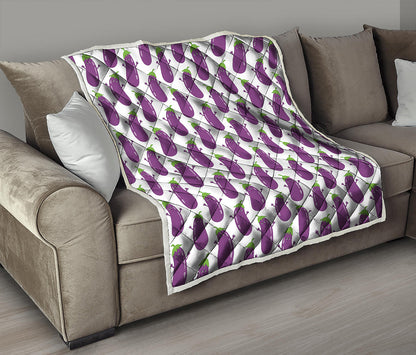 Cartoon Eggplant Pattern Print Quilt