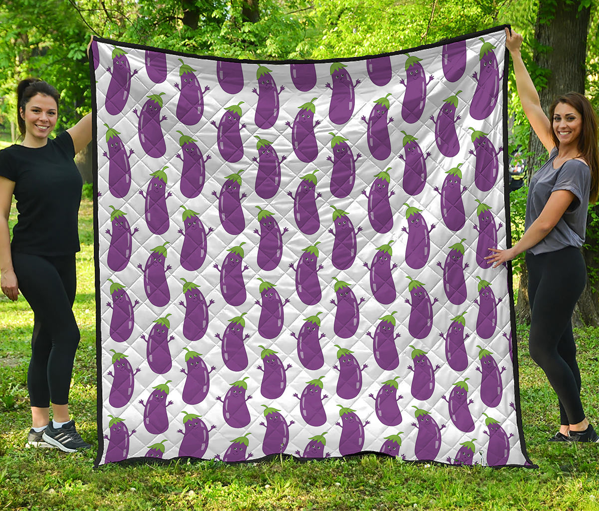 Cartoon Eggplant Pattern Print Quilt