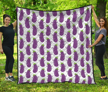 Cartoon Eggplant Pattern Print Quilt