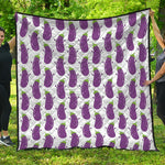 Cartoon Eggplant Pattern Print Quilt