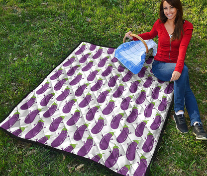 Cartoon Eggplant Pattern Print Quilt