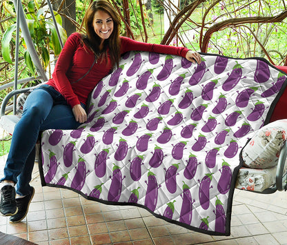 Cartoon Eggplant Pattern Print Quilt