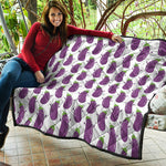 Cartoon Eggplant Pattern Print Quilt